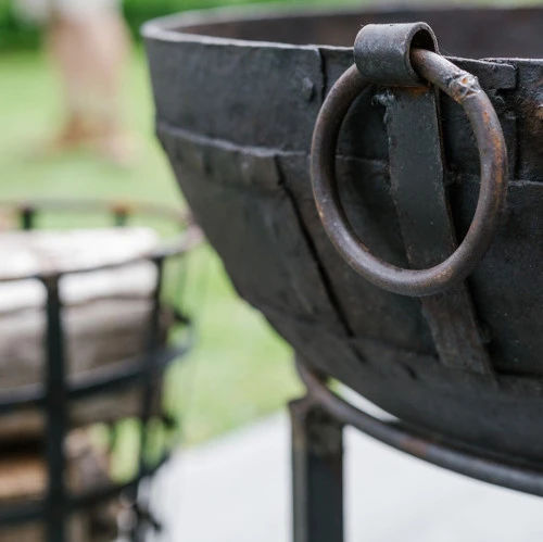 Corten Steel Brazier With Decorative Design Corten Steel Brazier With Decorative Design