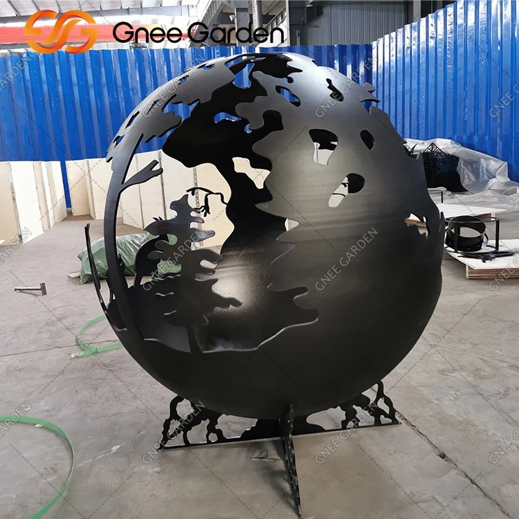 Wood Burner Customized Corten Steel Sphere Rust Outdoor Fire Sphere Wood Burner Customized Corten Steel Sphere Rust Outdoor Fire Sphere