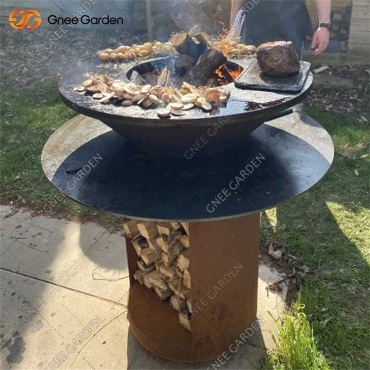 BBQ Grill Corten Steel Woodburning Barbecue