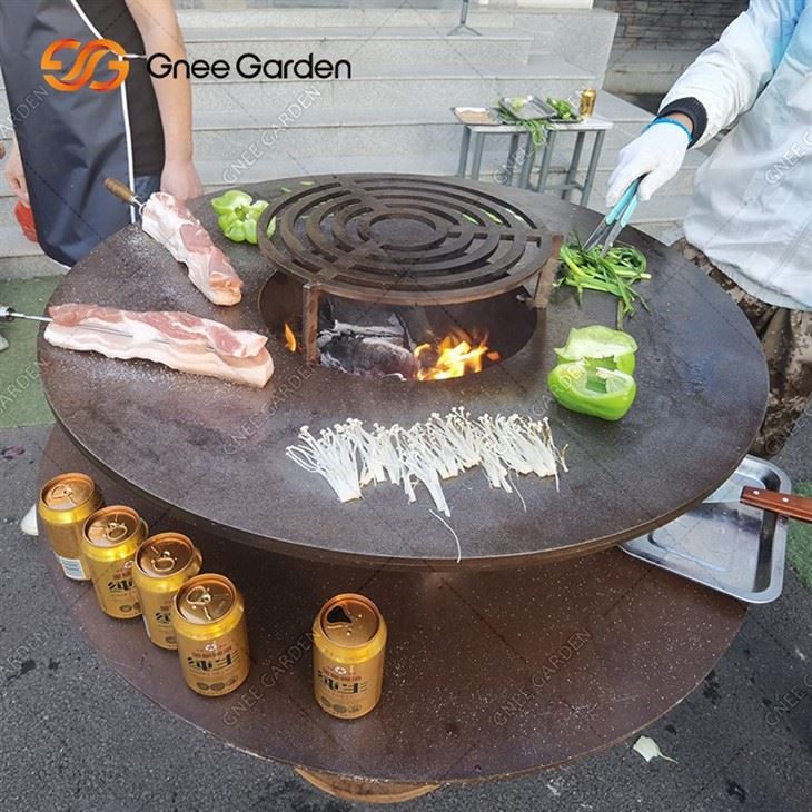 BBQ Grill Corten Steel Woodburning Barbecue