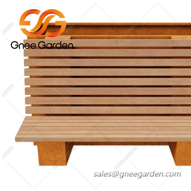 Лавка Corten Steel з ящиком для кашпо