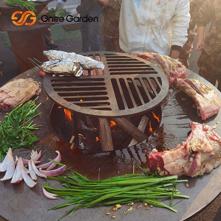 Corten Steel Fire Pit Bbq Grill Bbq Grill Corten Out Door Bbq Grill