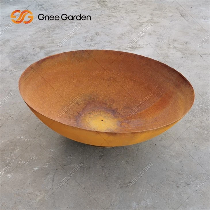 Corten Steel Garden Firepit Bowl Cone Rusty Fire Pit