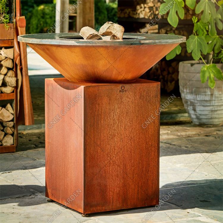 Велика решітка для барбекю з натуральної іржі з металу Corten Steel