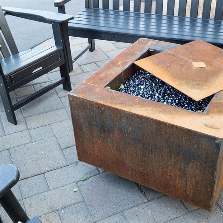 Corten Steel Patio Propane Garden Gas Firepit