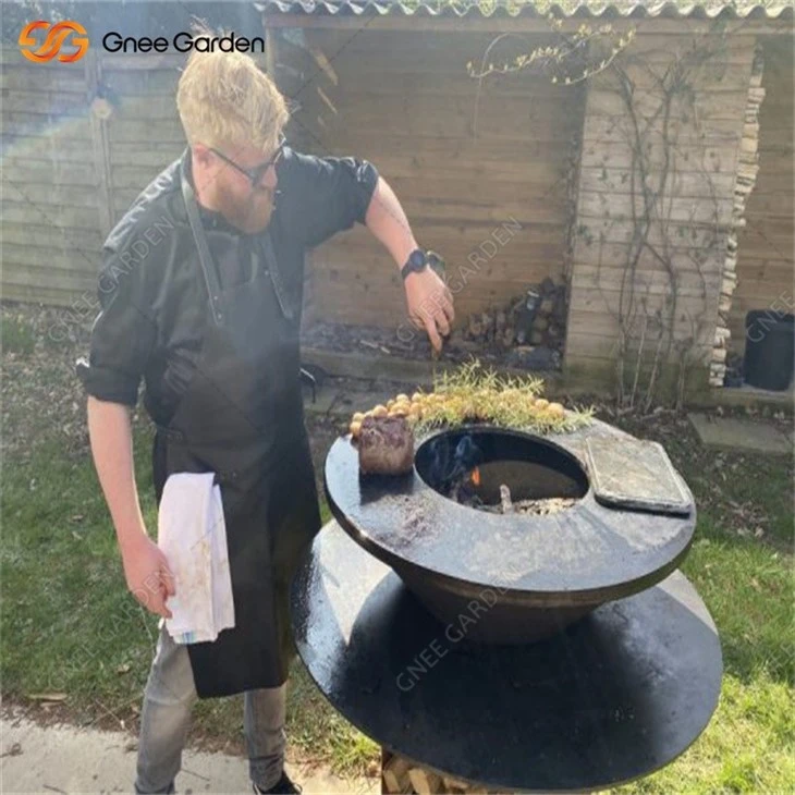 Rusty Colour Corten Steel BBQ Grill Barbecue