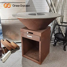 Професійне виробництво OEM Portable Pop-Up Outdoor Round Corten Steel Bbq Brazier Fire Pit