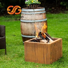 Квадрат Кортен Сталь Вогонь Яма