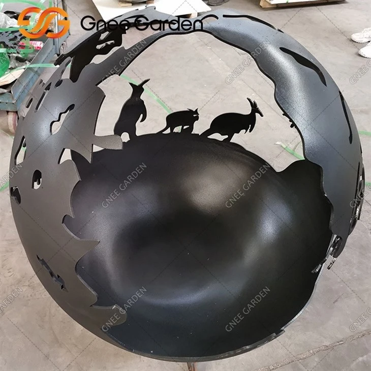 Wood Burner Customized Corten Steel Sphere Rust Outdoor Fire Sphere