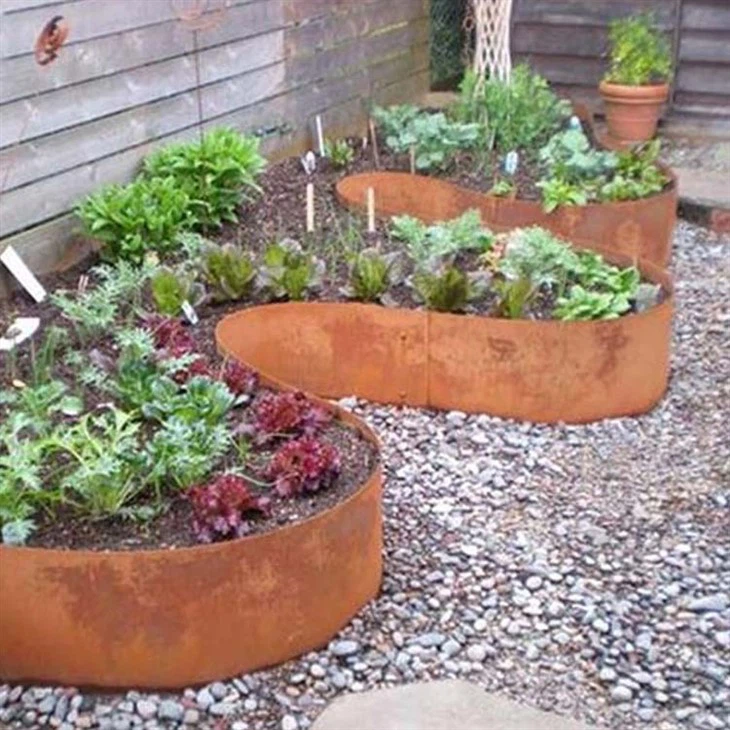 corten steel raised bed planters