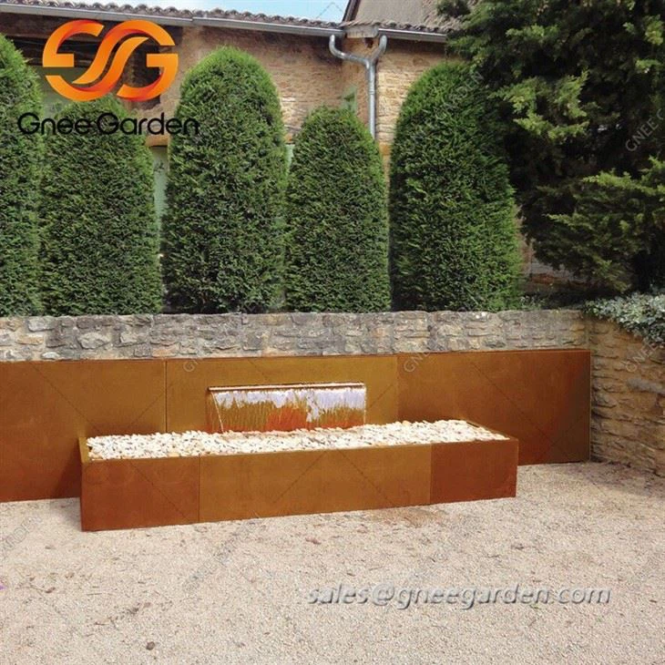 corten garden water features
