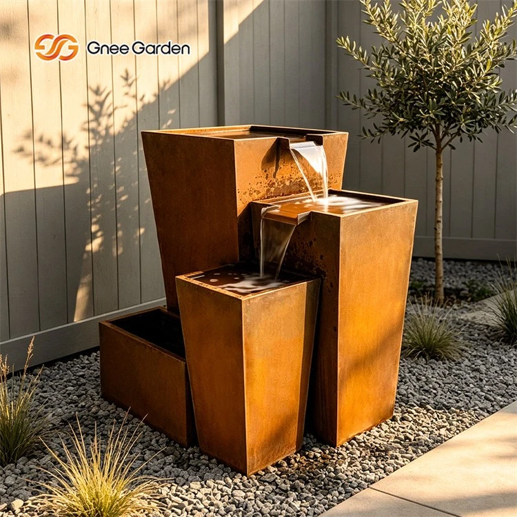 Rustic Patina Corten Steel Trough Water Feature Rustic Patina Corten Steel Trough Water Feature